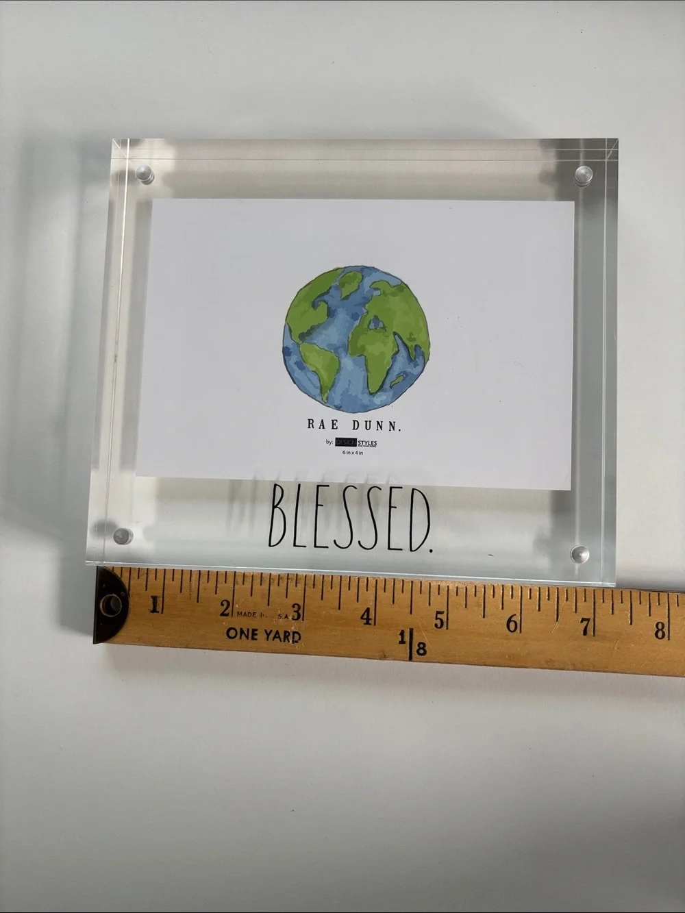 Rae Dunn Clear Acrylic Frame with  'Blessed' magnetic